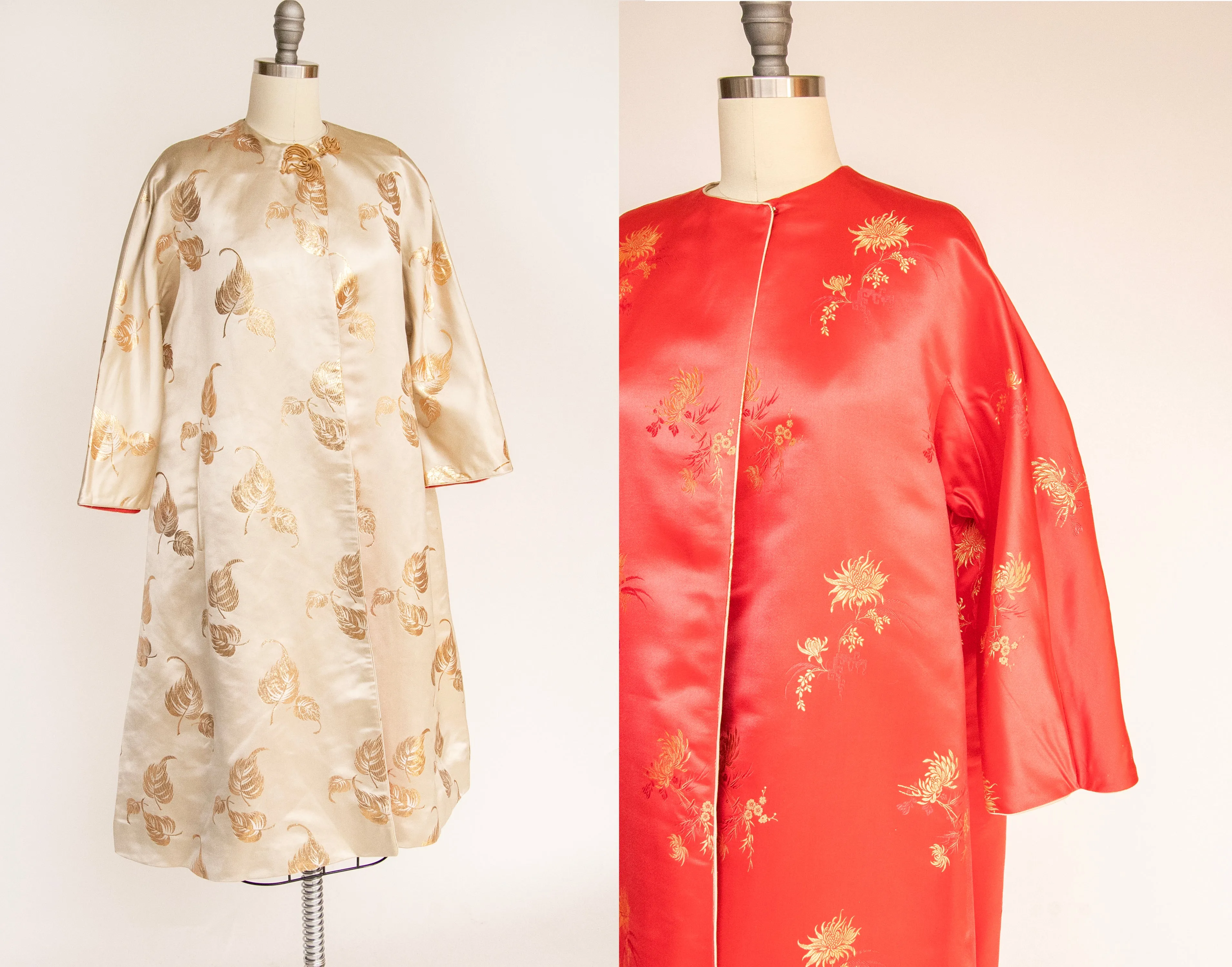 1950s Reversible Swing Coat Silk Brocade Cocktail