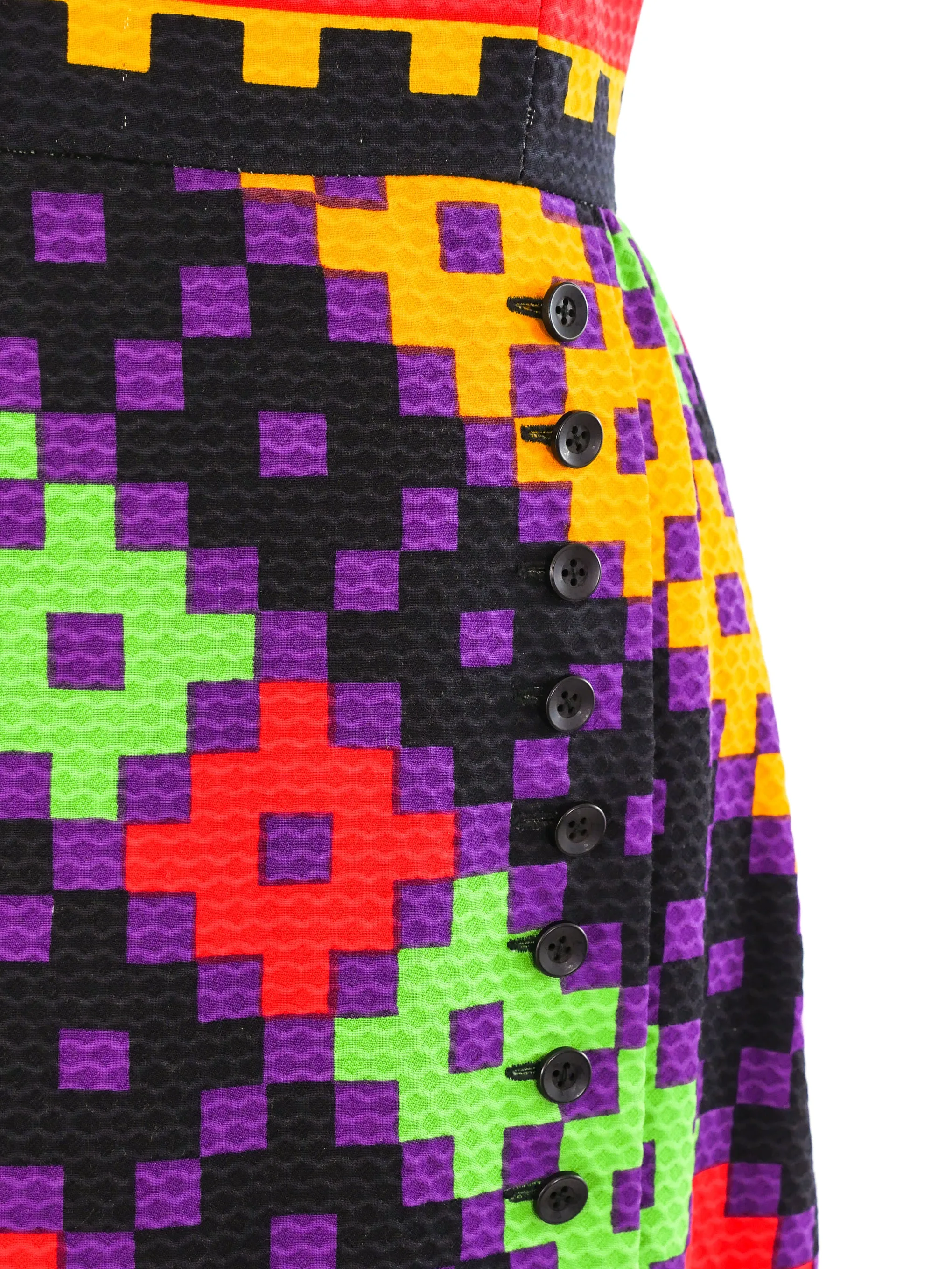 1970's Lanvin Geometric Print Maxi Dress