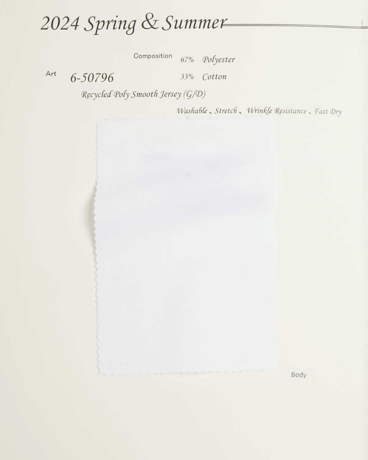 6-50796 Garment Dyed Recycled Poly Smooth Jersey