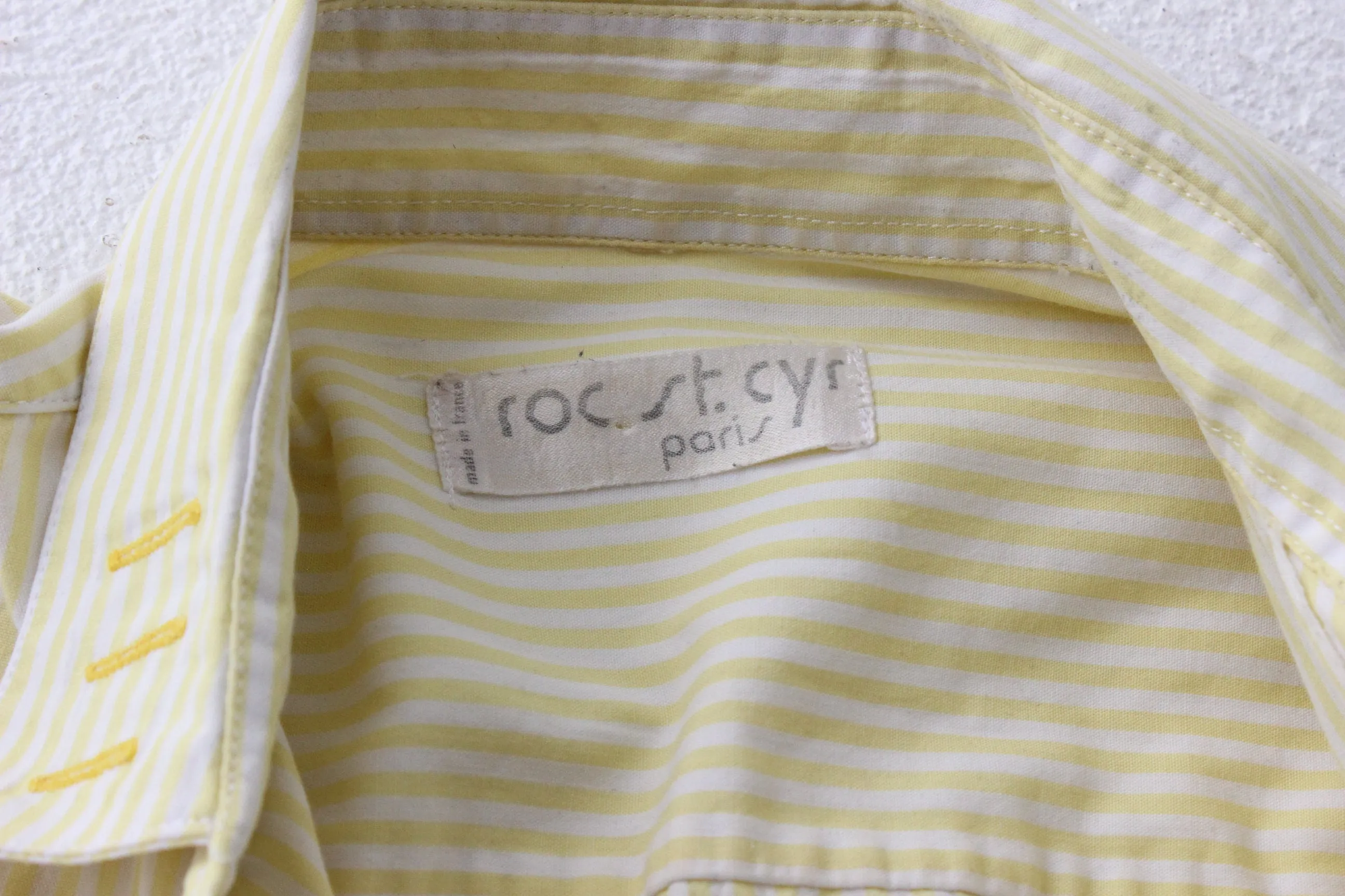 80s French Cotton Striped Boxy Shirt