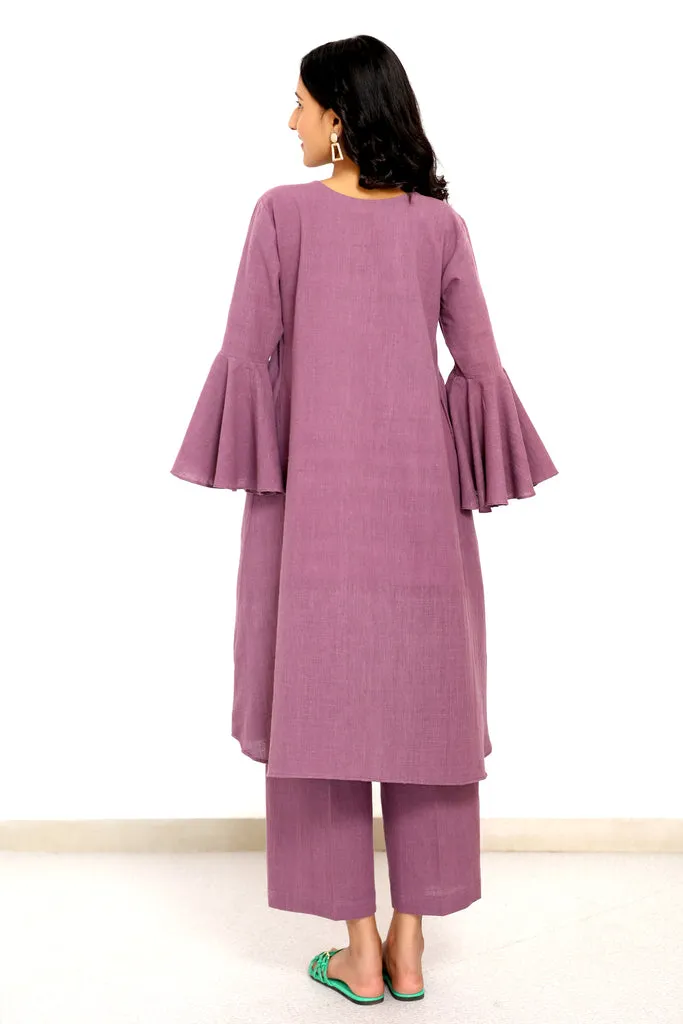 Aadya Moda Women's Kala Cotton Wine Dipped Co-ord Set