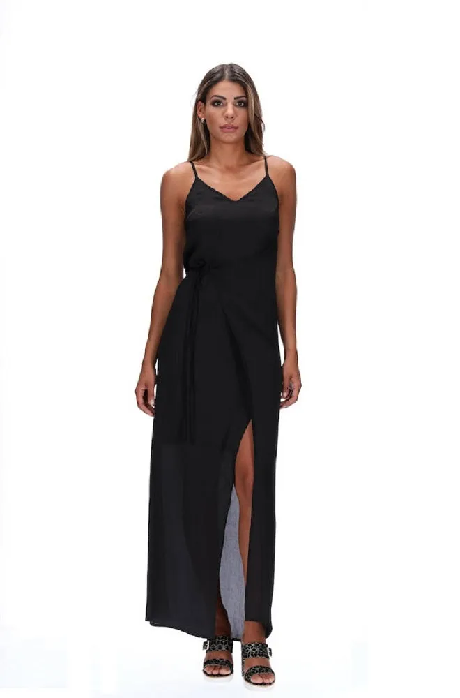 Amaya Elana Wrap Dress - Black