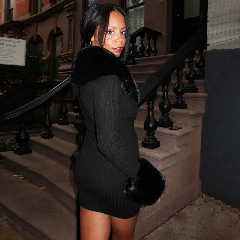 Amozae-Christmas Outfits New Year's Eve Dress Night Out Club Dresses cute winter outfits Semaj Long Sleeve Mini Dress