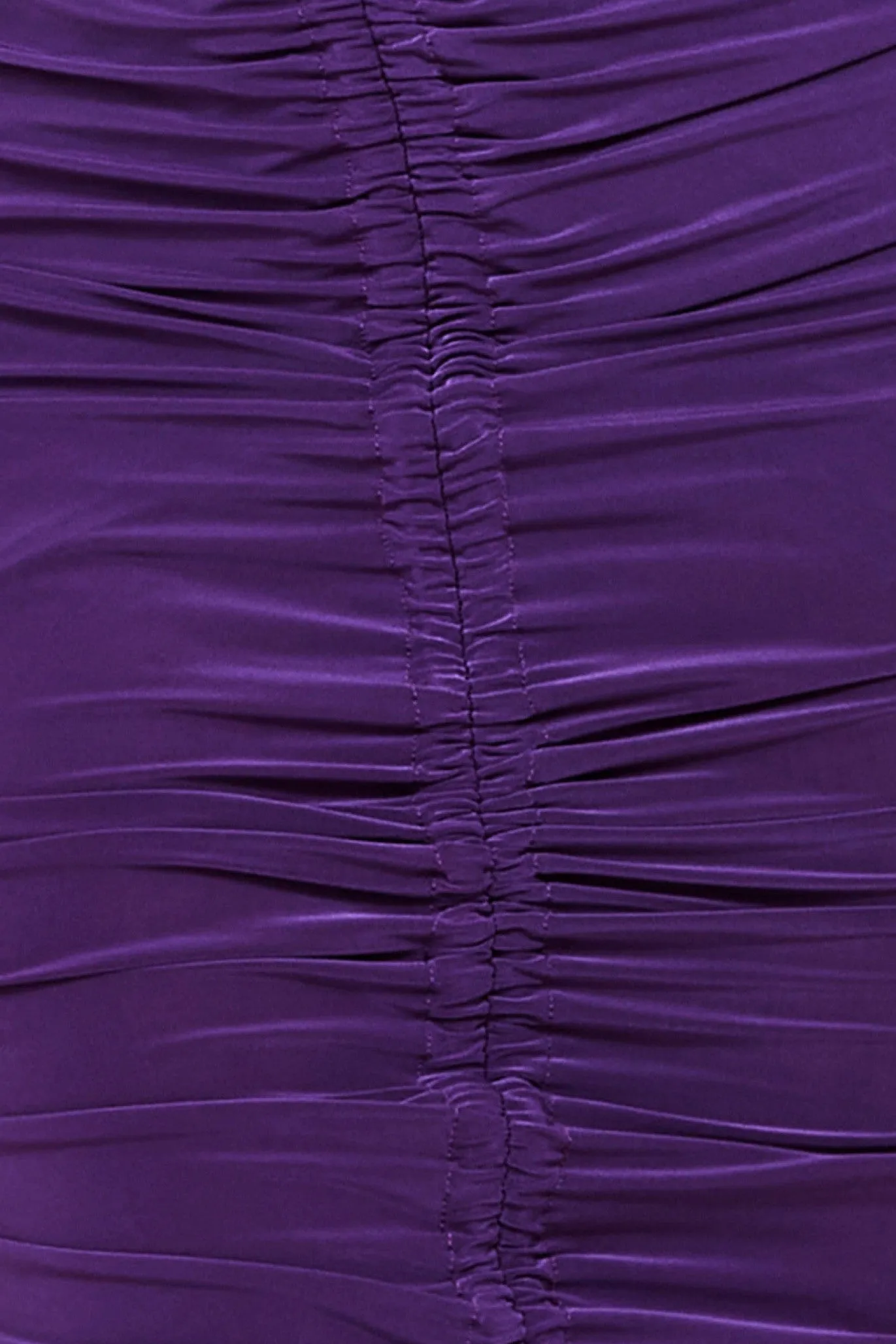 Asymmetrical Neck Ruched Midi Dress - Purple by City Goddess