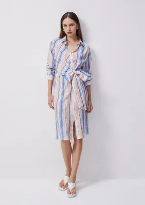 Beachside Oasis Stripe Wrap Dress