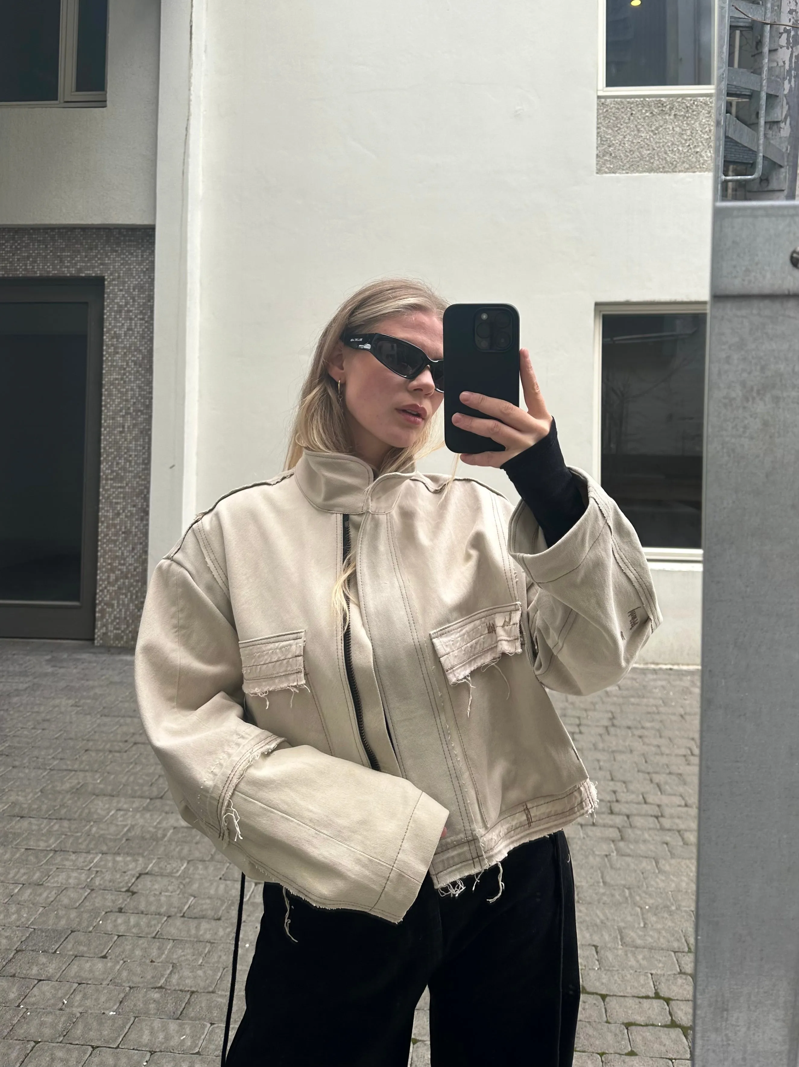 Beige Denim Jacket