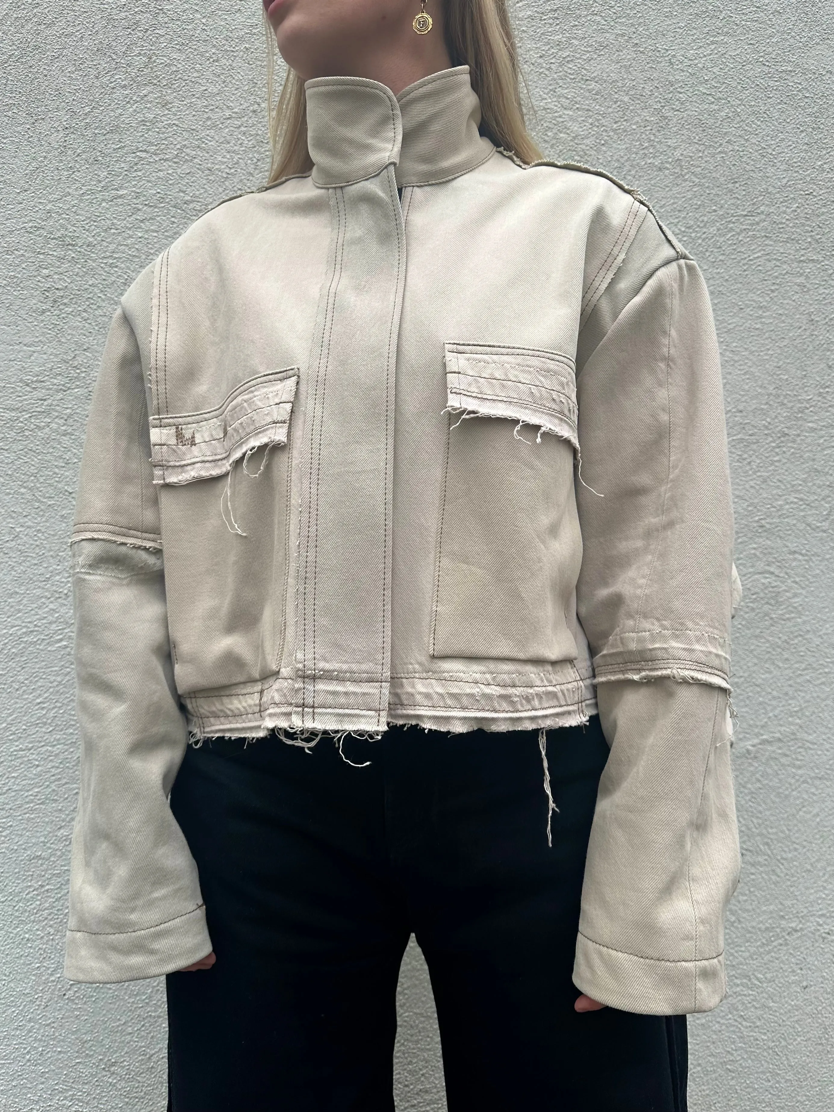Beige Denim Jacket