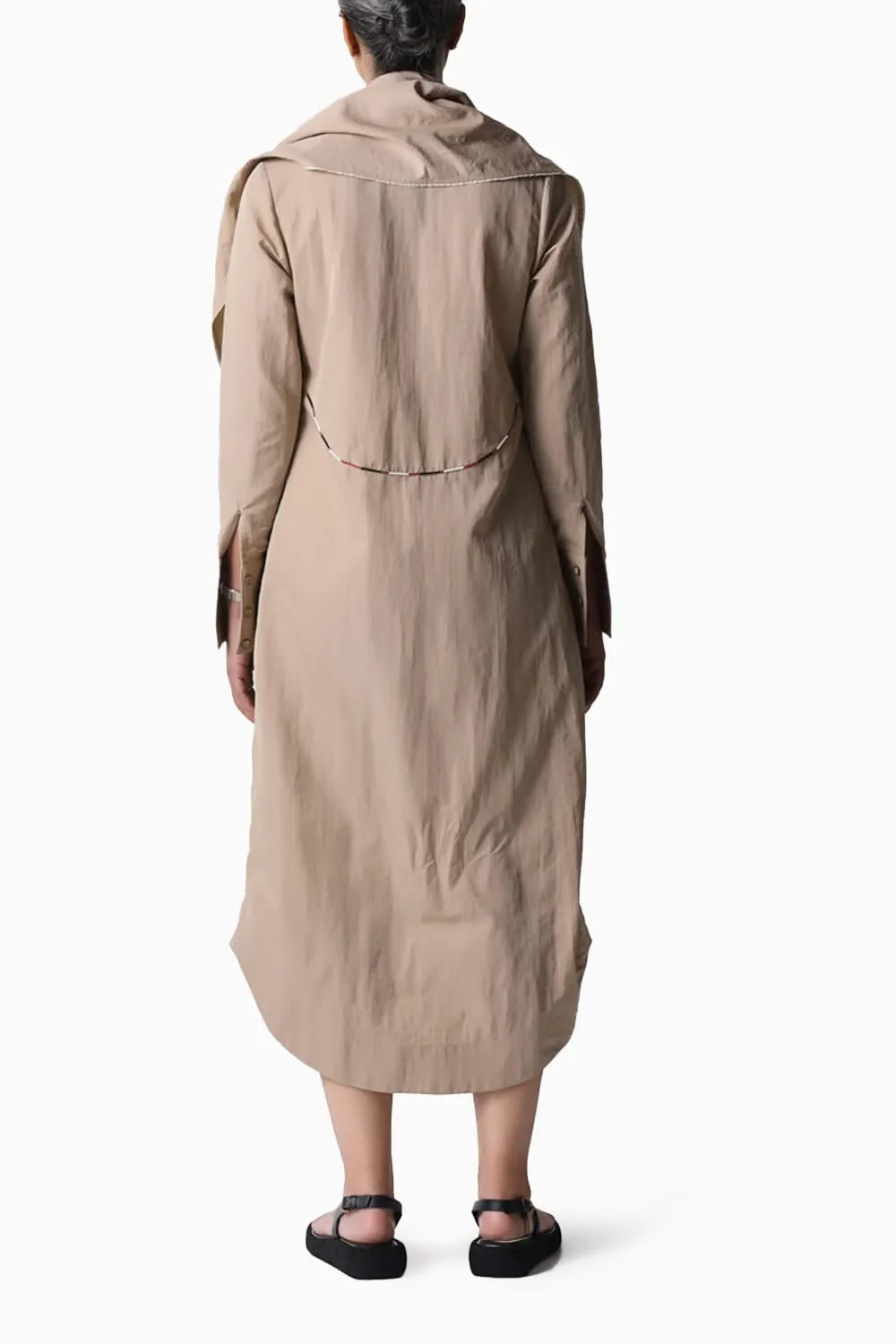 Beige Scarf Dress