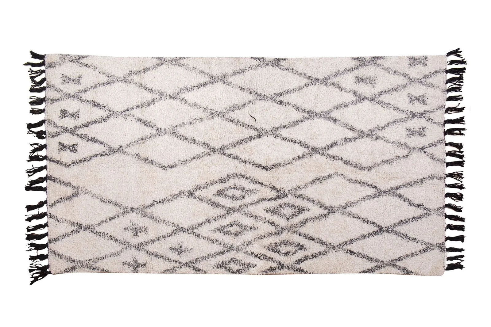 Big Diamond Natural Shaggy Area Rug