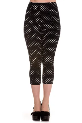 Black & White Polka Dot High Waist Retro Capri