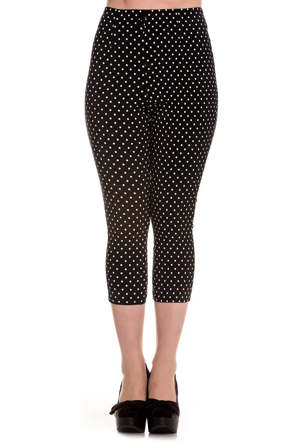Black & White Polka Dot High Waist Retro Capri