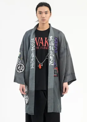 BLACK OVERDYE HAORI KIMONO JACKET COLLABORATION WITH KIMONO by NADESHIKO "HAORI"