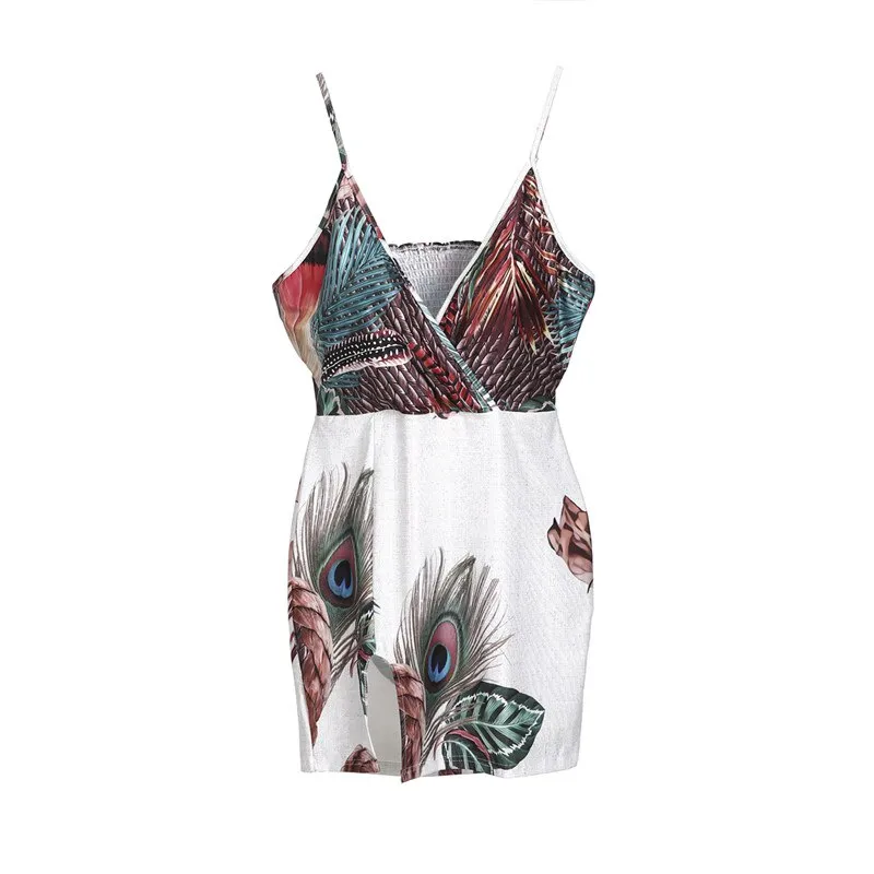 Boho Floral Women Dress Sexy Ladies Sleeveless Bodycon Prom
