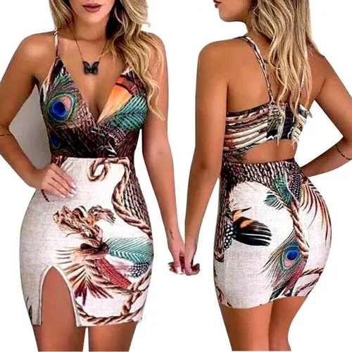 Boho Floral Women Dress Sexy Ladies Sleeveless Bodycon Prom