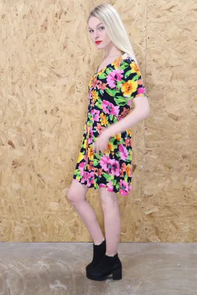 Bold Floral Print Dress