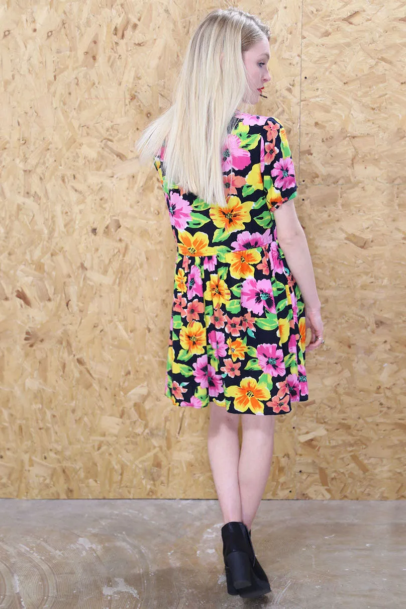 Bold Floral Print Dress