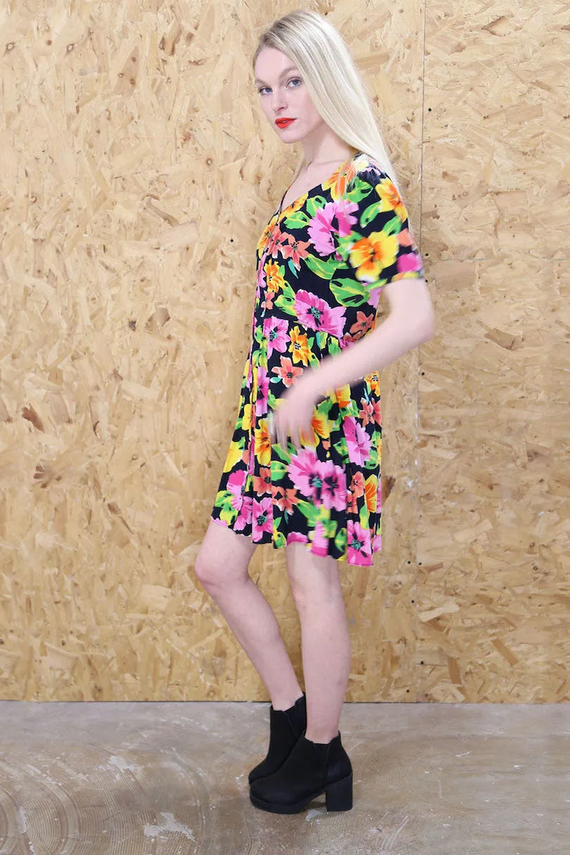 Bold Floral Print Dress