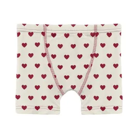 Boy's Print Boxer Brief - Natural Hearts
