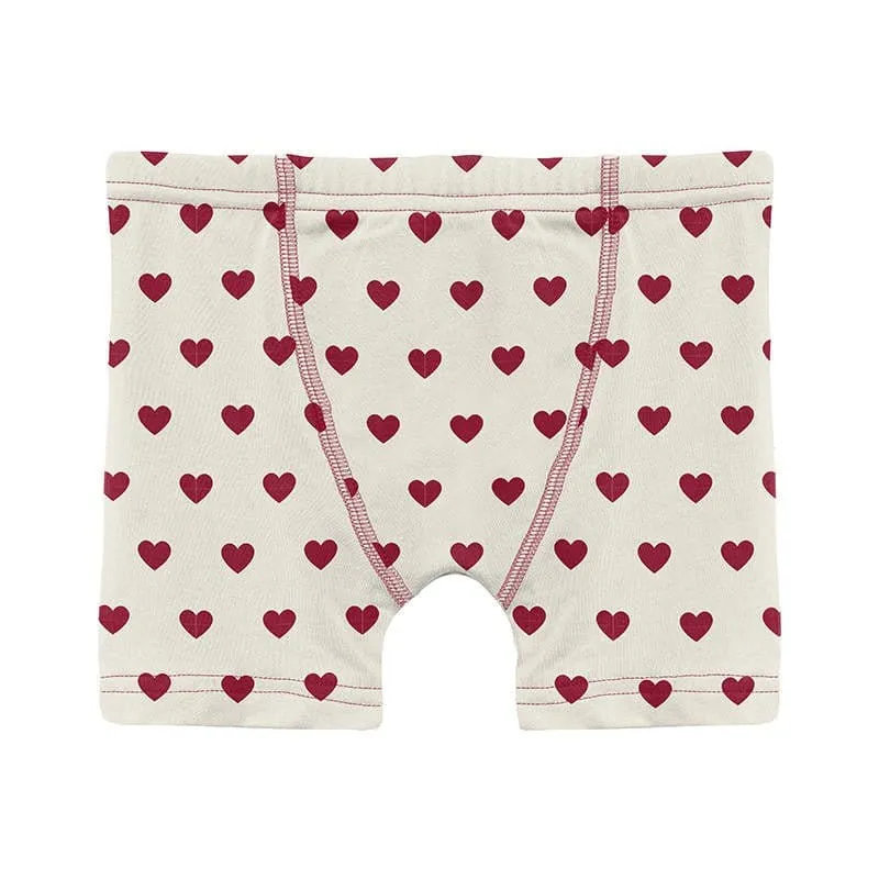 Boy's Print Boxer Brief - Natural Hearts