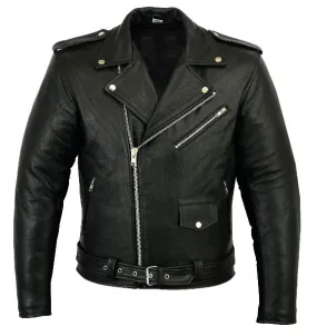 Brand New Leather Motorbike Jacket Marlon Biker Motorcycle With Genuine CE Armour
