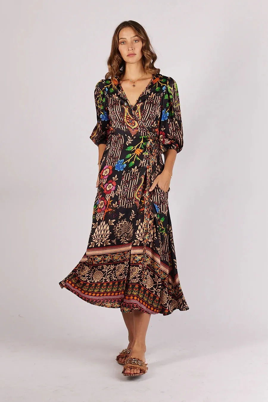 Brocade Wrap Dress