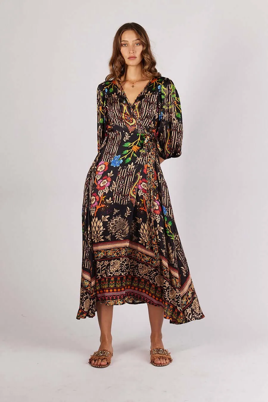 Brocade Wrap Dress