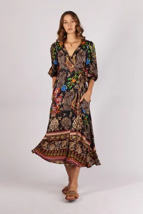 Brocade Wrap Dress