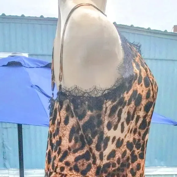 Brown Leopard with Lace Jumpsuit