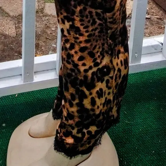 Brown Leopard with Lace Jumpsuit