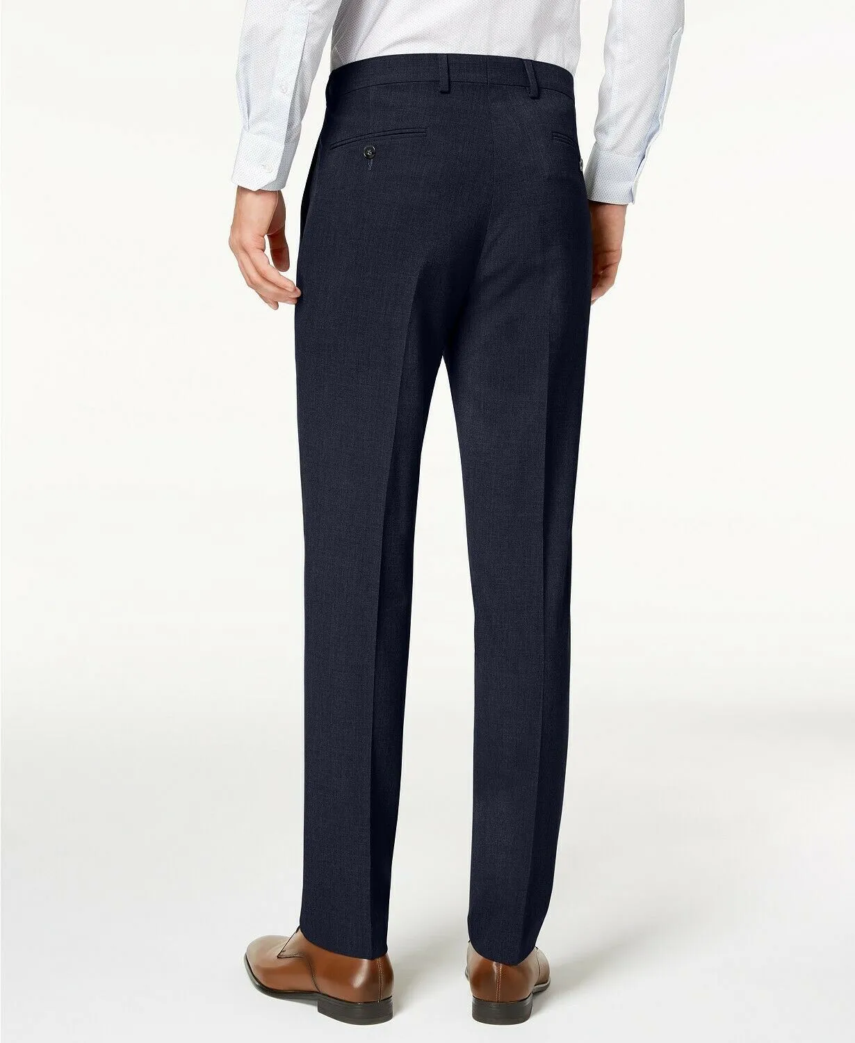 Calvin Klein Mens Skinny fit Dress Pants 38 / 30 Blue Solid Stretch