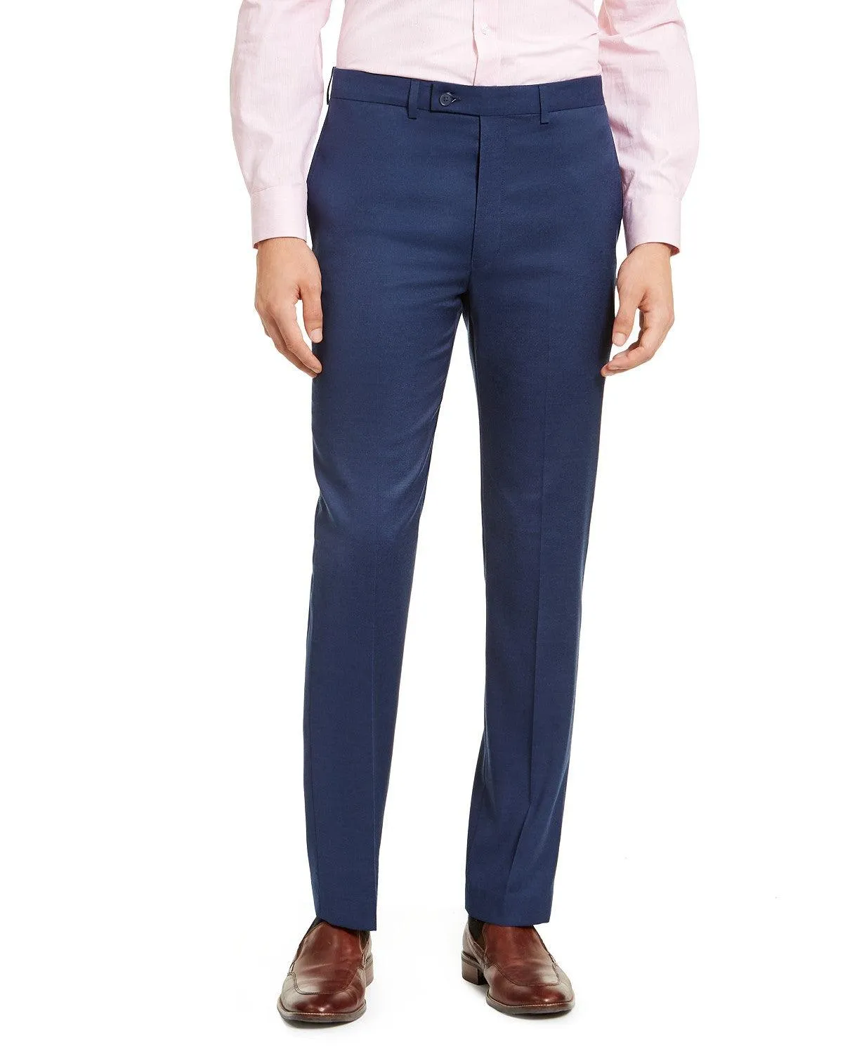 Calvin Klein Mens Slim fit Dress Pants 36 / 34 Blue Solid