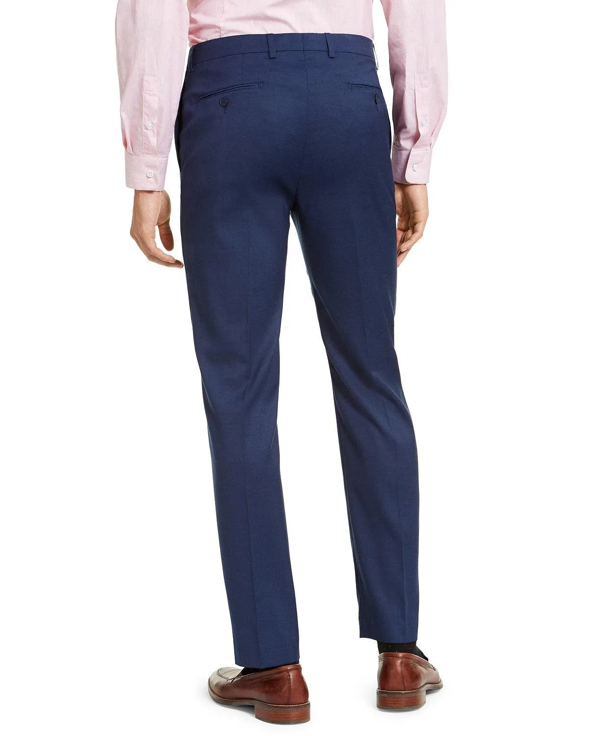 Calvin Klein Mens Slim fit Dress Pants 36 / 34 Blue Solid