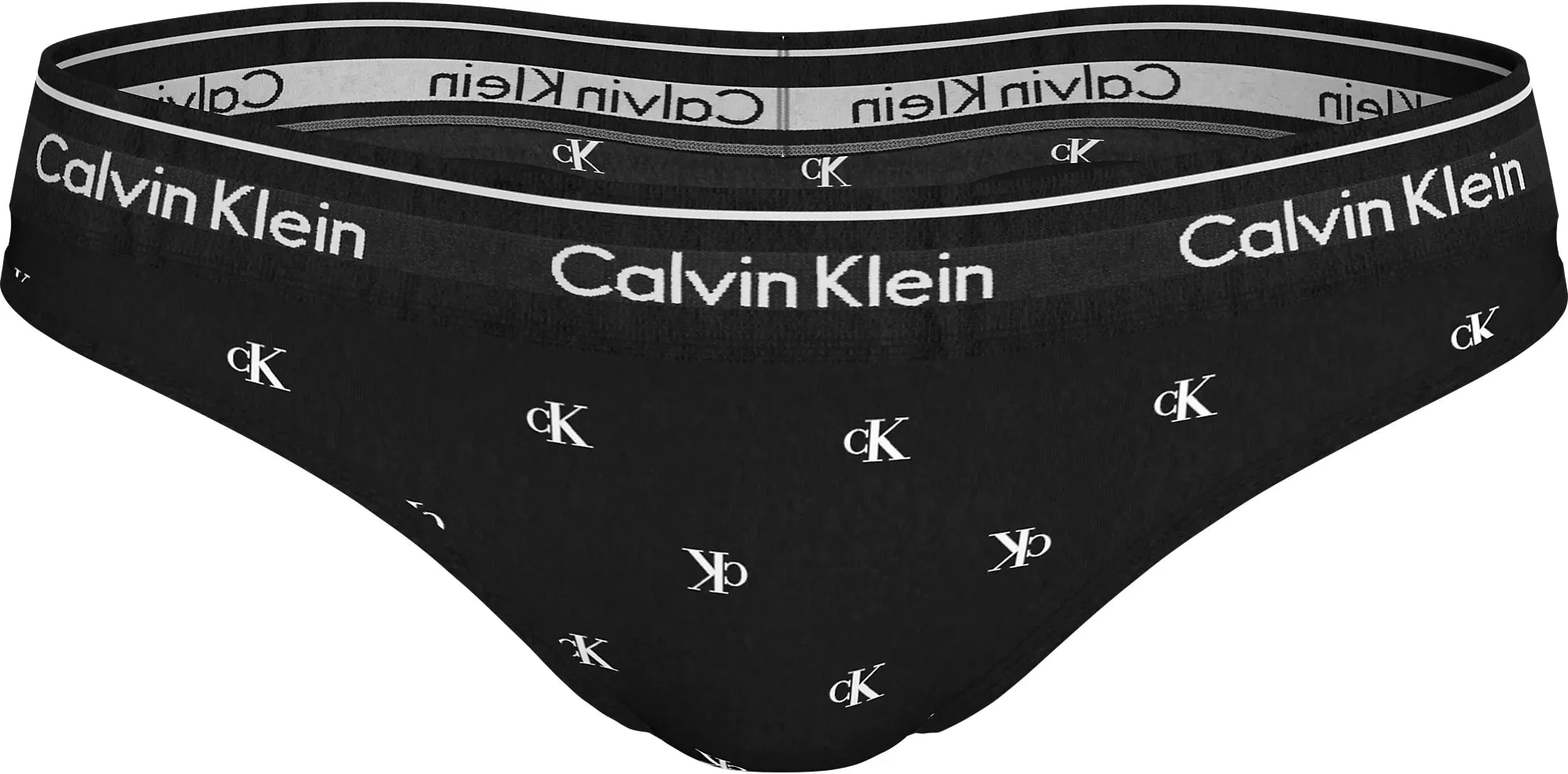 Calvin Klein MODERN COTTON Womens Thong Black Diamond Logo Print