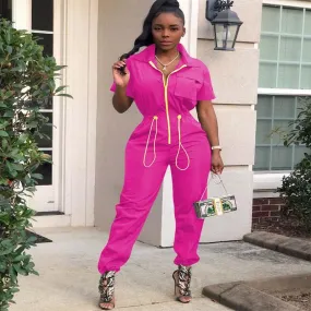 Candy Color Ankle Jumpsuits