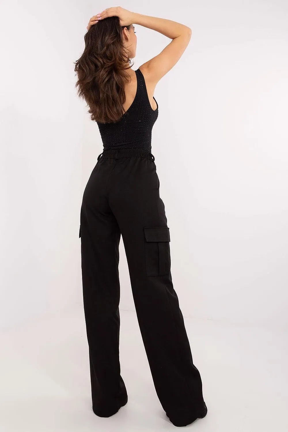 Casual style high waist cargo pants