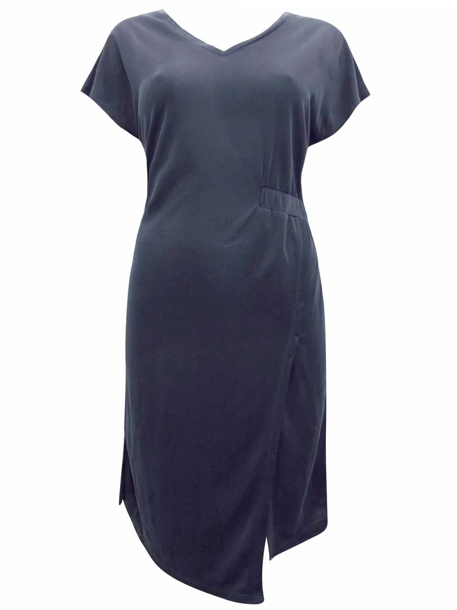 Charcoal Modal Blend Asymmetric Hem Dress