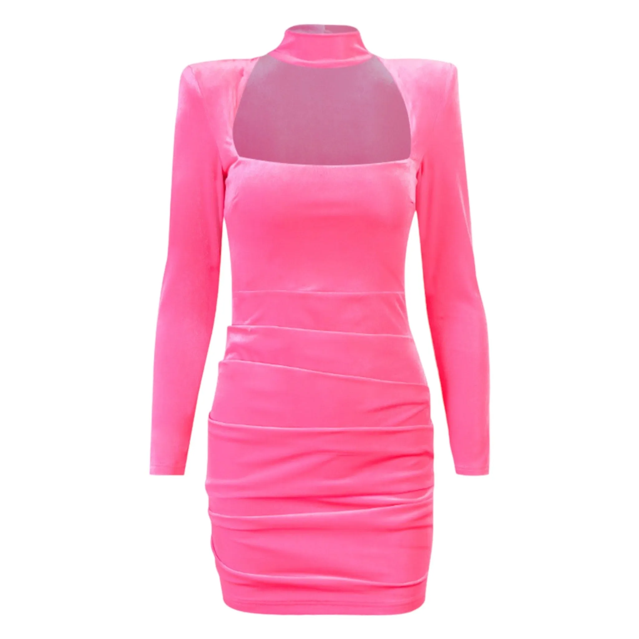 Choker Neck Velvet Bodycon Mini Dress