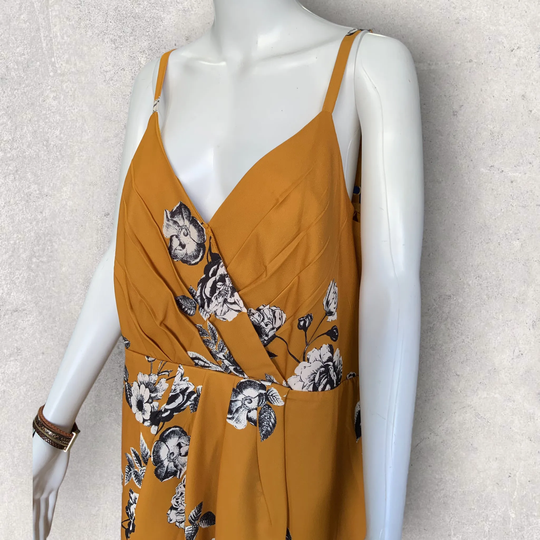 CITY CHIC Golden Vine Faux Wrap Floral Midi Dress - Size 16