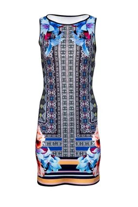 Clover Canyon - Floral & Geometric Bodycon w/ Keyhole Back Sz M