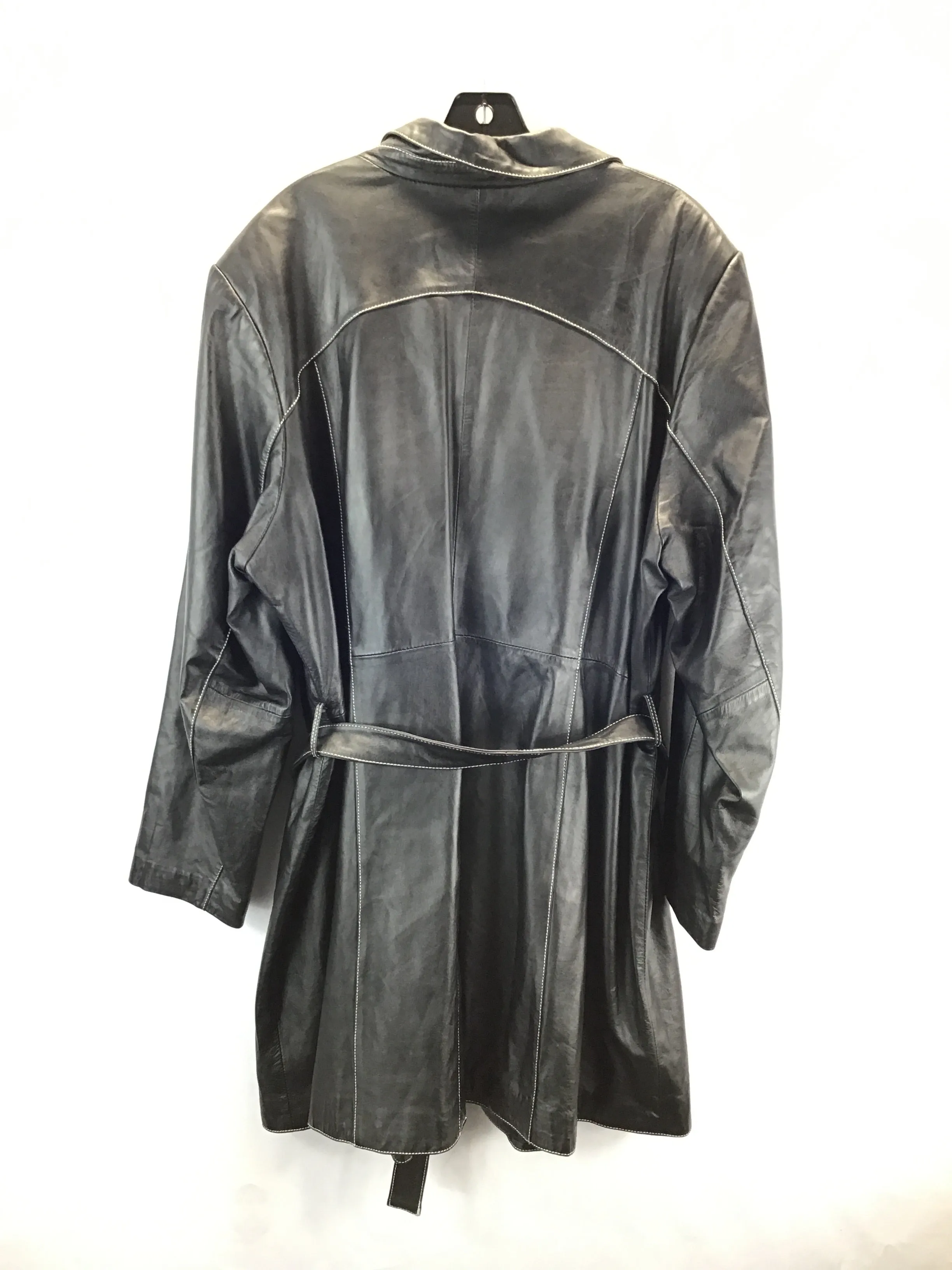 Coat Trench Coat By Venezia In Black, Size: 22