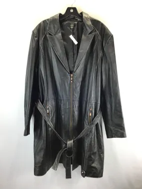 Coat Trench Coat By Venezia In Black, Size: 22