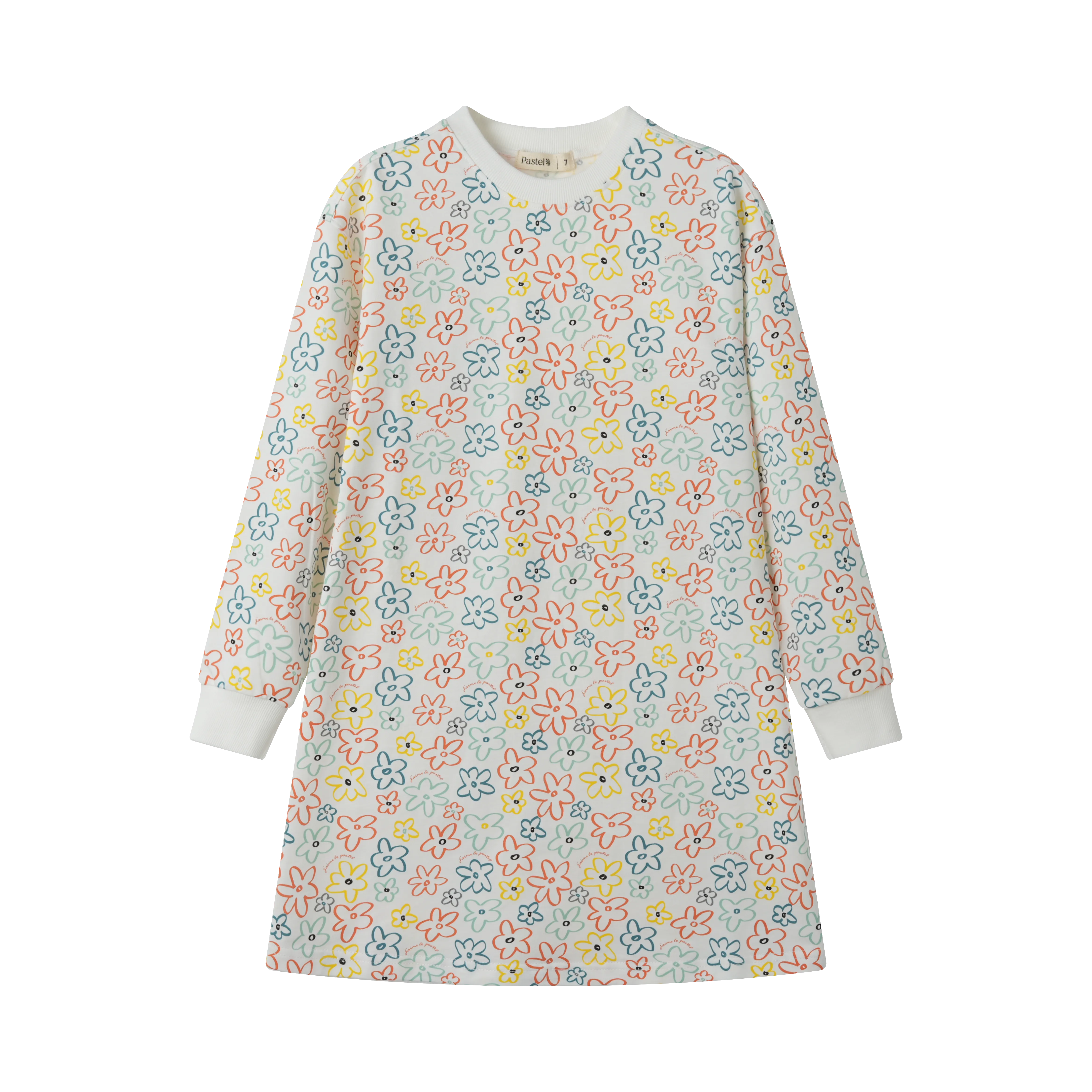 colorful flowers tunic set - white multi