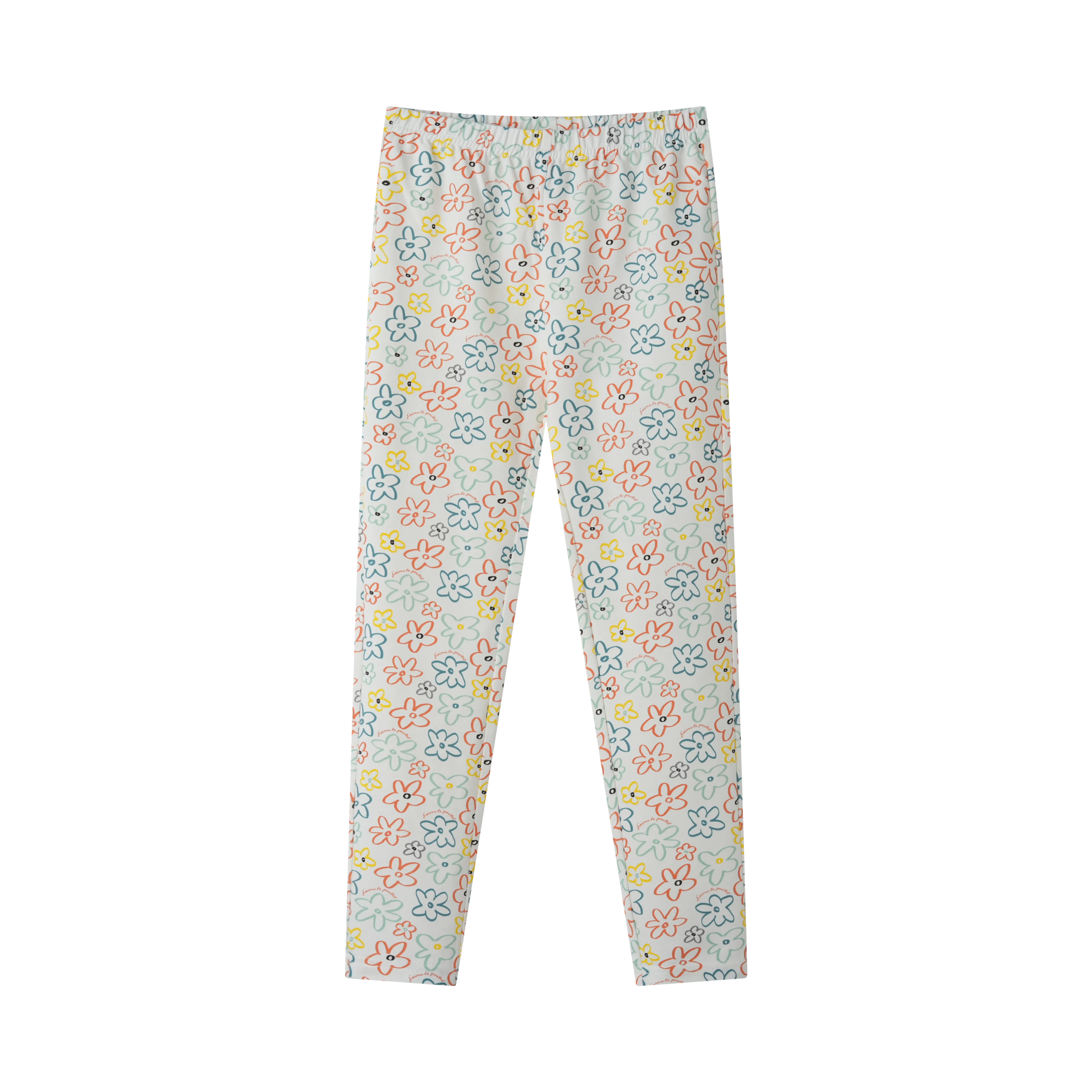 colorful flowers tunic set - white multi