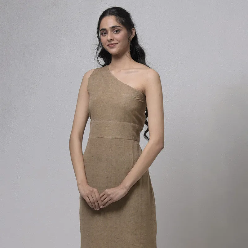 Cotton Dress For Women | Ankle Length | Beige