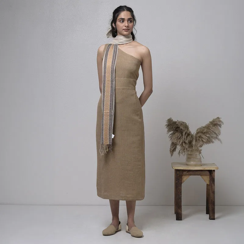 Cotton Dress For Women | Ankle Length | Beige