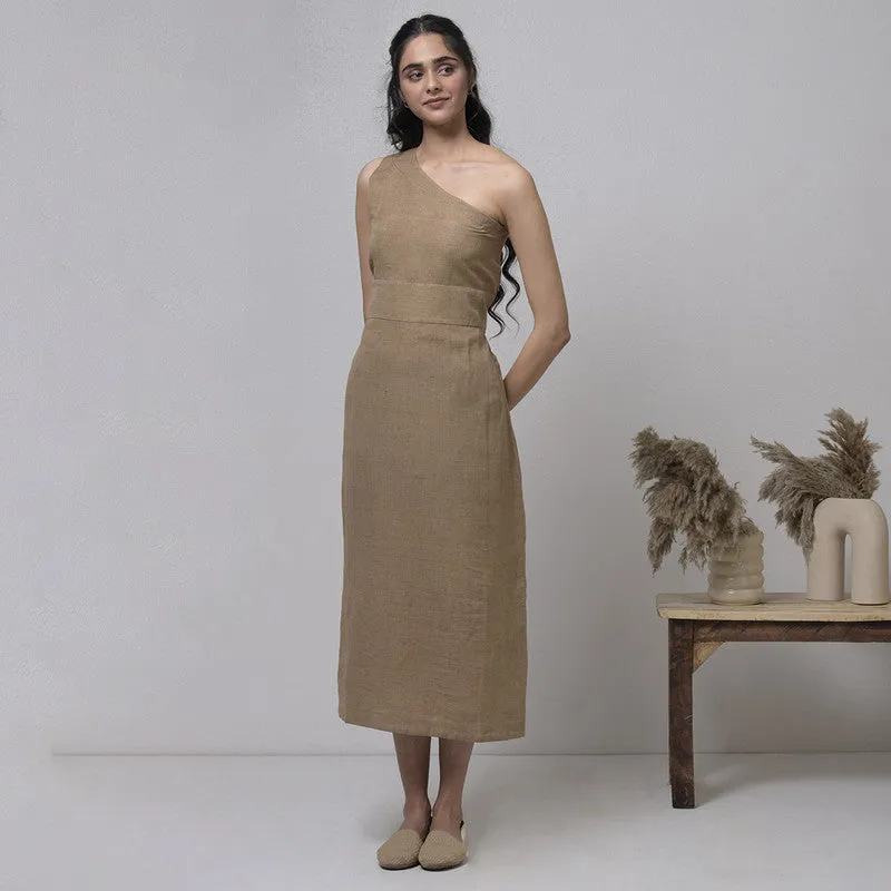 Cotton Dress For Women | Ankle Length | Beige