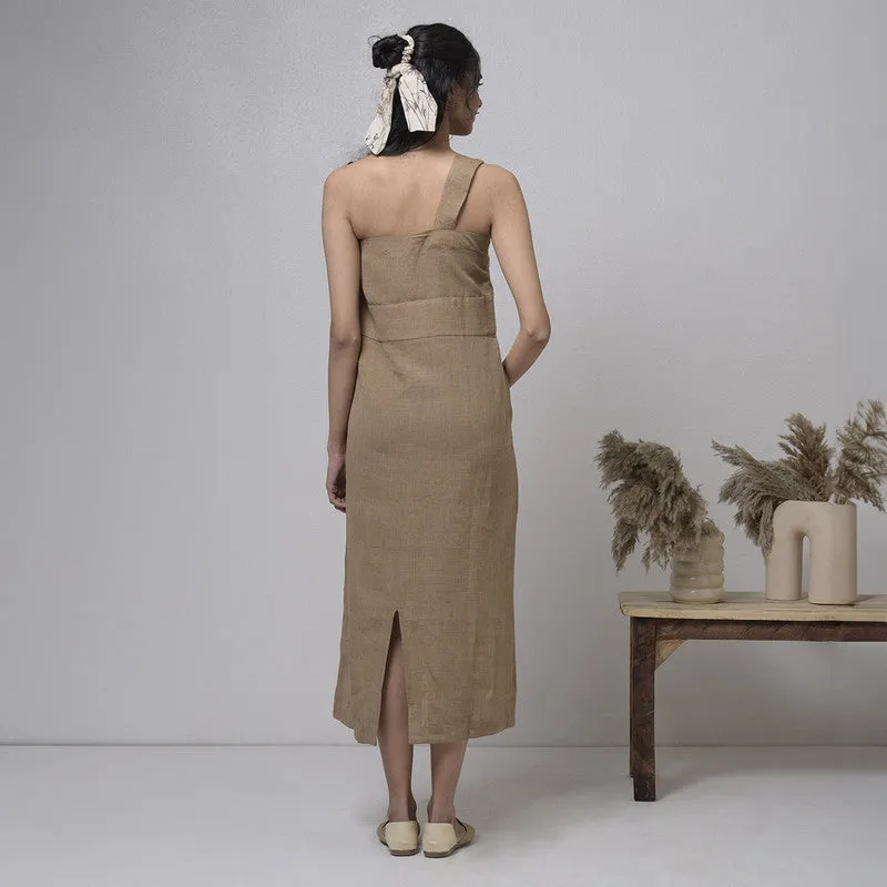 Cotton Dress For Women | Ankle Length | Beige