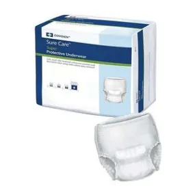 Covidien Kendall 1225 SureCare Protective Underwear - Extra Large 54 inch - 64 inch, Maximum Absorbency, 7 Blue Strands Band Color, One bag of 12