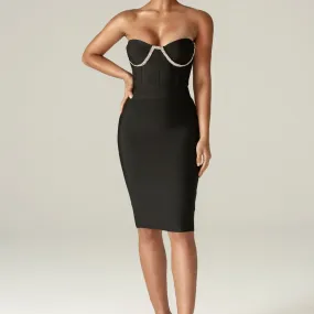 Crystal Strapless Midi Dress