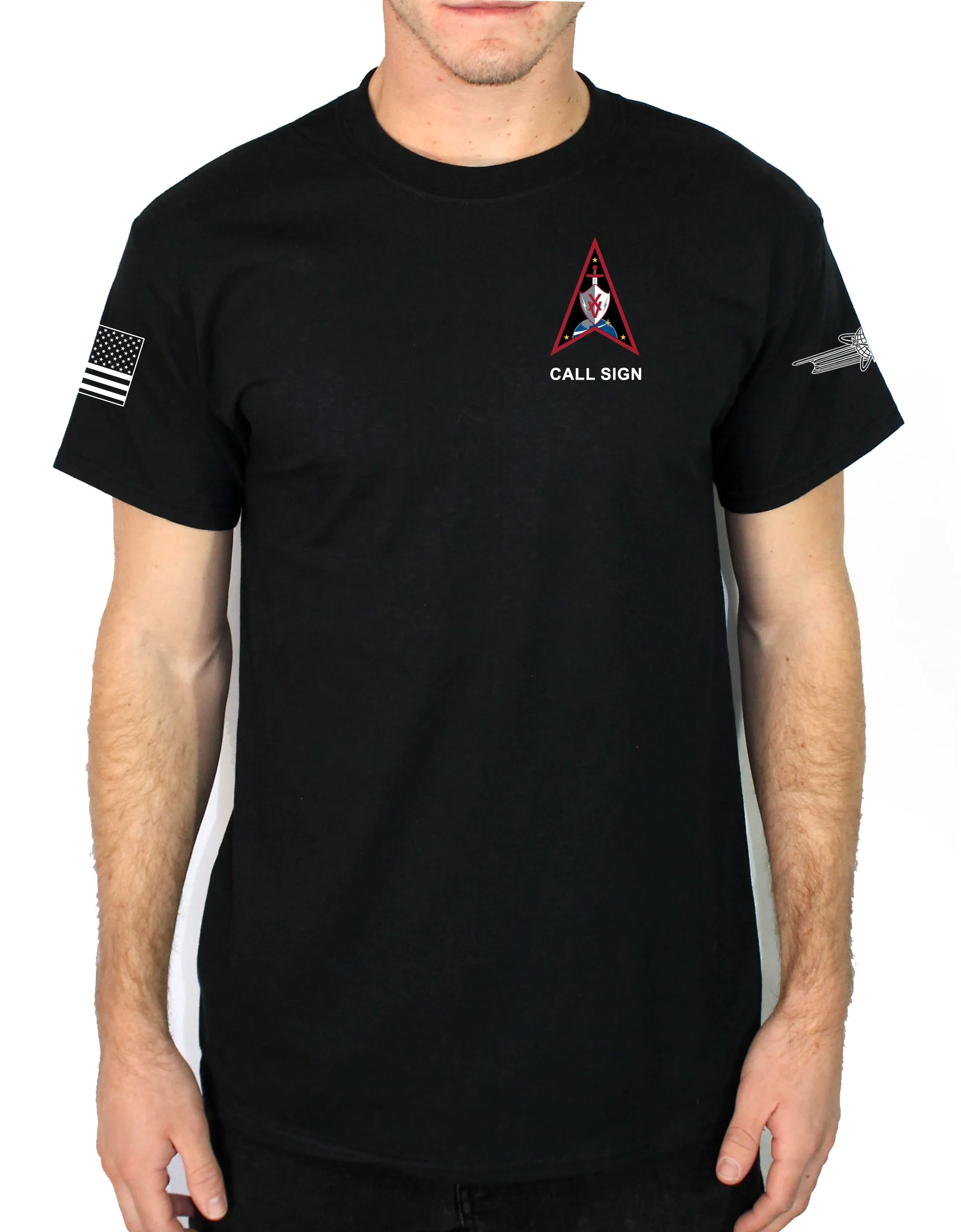 DEL 15 Black 50-50 Blend Unisex PT Short Sleeve Shirt
